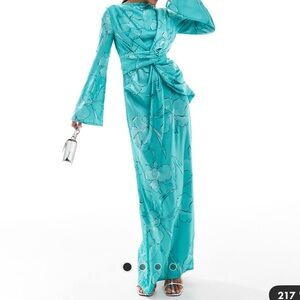 ASOS Turquoise Floral Maxi Dress
